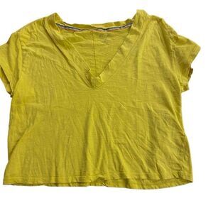 Pilcro small yellow crop vneck short sleeve